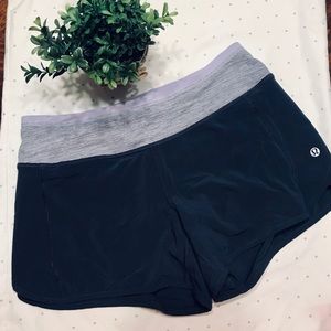 Lululemon Grey and Lavender Speed Shorts Size 4